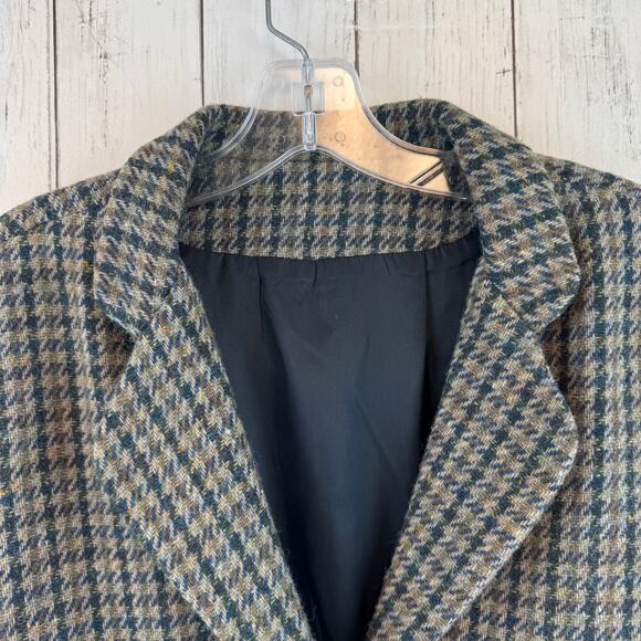 VTG Triona Houndstooth Wool Handwoven Donegal Tweed Sport Coat Jacket Size 12 - Picture 2 of 16
